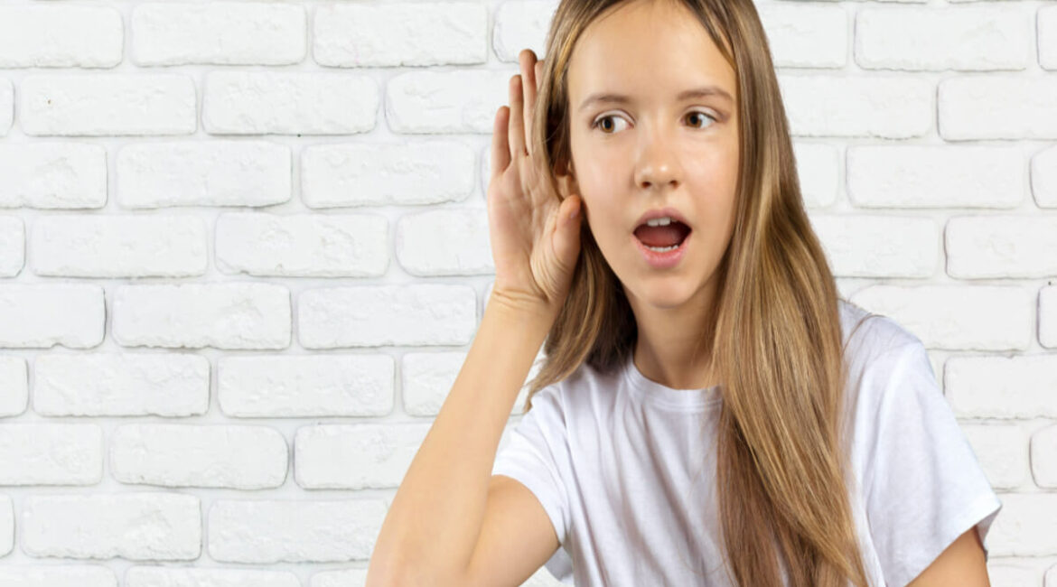 girl with permanent hearing loss